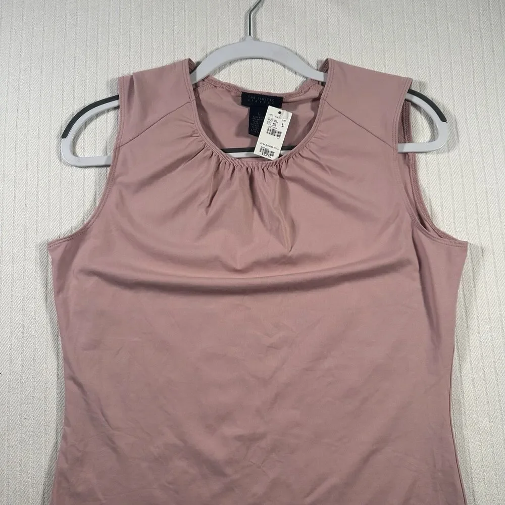 The Limited Stretch Women’s Large Pink Sleeveless Knit Blouse Top NWT